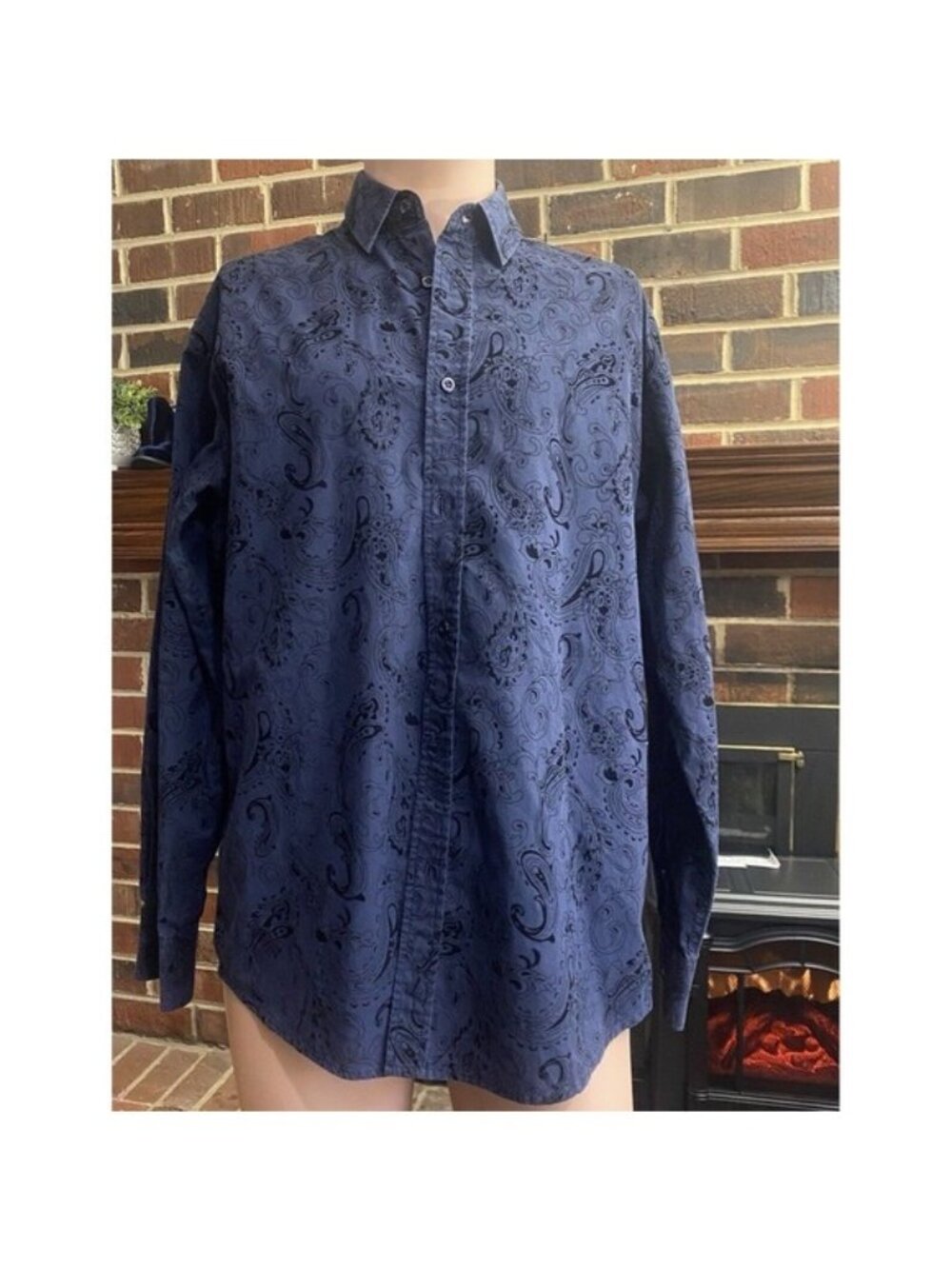 Beverly Hills Polo Club Mens Button-down Shirt Blue Long Sleeve Size M